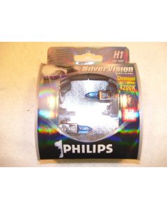 PHILIPS HEADLAMP CAR LIGHT GLOBE FOG H1 12V 55W SILVERVISION 4200K CHROMIUM WHT