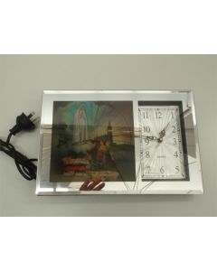 RELIGIOUS CHRISTIAN XMAS CHRISTMAS ILLUMINATED LIGHT CLOCK FATIMA & CHILDREN NEW