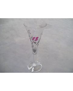 TALLULAH 18TH BIRTHDAY CHAMPAGNE FLUTE WINE GLASS HAND PAINTED DESIGNED CRAFTED