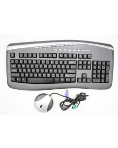 WIRELESS KEYBOARD MULTIMEDIA BLACK QWERTY PS/2 CORDLESS with PS2 Receiver