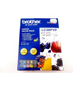 BROTHER LC38BK LC38C LC38M LC38Y LC38PVP GENUINE INKJET GLOSSY PHOTO PAPER