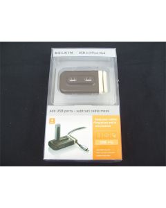 BELKIN USB HUB POWERED 4-PORT DESKTOP PC MAC 2.0 USB2.0 LAPTOP DOCK F5U304AUBRN