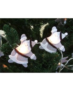 XMAS FAIRY LIGHTS STRING BALL BULBS WEDDING PARTY DECOR SILVER SANTA GLITTER 5M