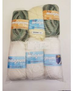 PANDA MAGNUM KNITTING YARN CROCHET BALL 100G PACK OF 6 WHITE CREAM BALLS