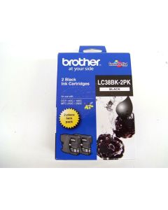 BROTHER LC38BK LC38BK-2PK GENUINE BLACK INK CARTRIDGE DCP-165C MFC-250C MFC-290C