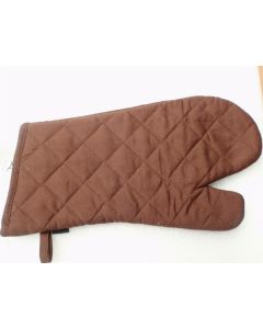 Oven Glove Mitt Brown Kitchen Cotton Heat Protection BBQ Pot Holder HOME