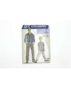 GET CREATIVE SEWING PATTERN 2002 BOYS MENS PANTS SHIRTS SHIRT PANT SIZE S-XL
