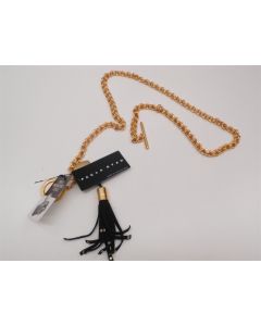 PAULA RYAN 3179 GOLD & BLACK TASSLE NECKLACE OR BELT NEW
