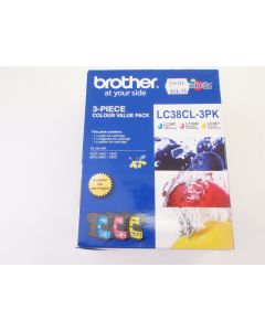 BROTHER LC38CL-3PK LC38C LC38M LC38Y GENUINE INK CARTRIDGE DCP-145C MFC-250C