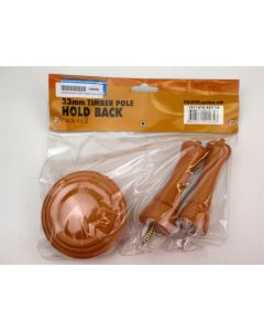 CURTAIN TIMBER POLE HOLD BACK BRACKET WINDOWSHADE 33MM 2PK BACKS BRACKETS WINDOW