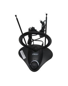 Crest Indoor Antenna TV VHF UHF AM with Adjustable Gain HNEA100 Black GENUINE