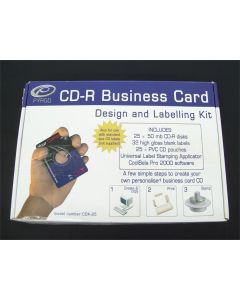 BUSINESS CARD CD LABEL MAKER DESIGN & LABEL KIT PYROD CDK-25 CD-R 