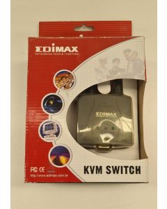 KVM SWITCH CABLES PS2 VGA PS/2 PC 2-PORT 2 PORT EDIMAX MONITOR MOUSE KEYBOARD