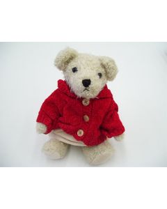 COLLECTABLE BEAR SETTLER DRESSED TEDDY GIFT TOY BEARS ELISE 25CM RED BEIGE DRESS