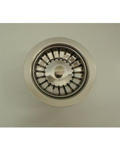 STAINLESS STEEL SINK WASTE FITTING STRAINER BASKET KITCHEN 3.5"