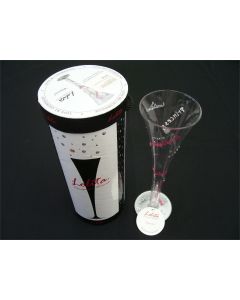 PRINCESS BIRTHDAY CHAMPAGNE FLUTE GLASS HANDBLOWN HAND PAINTED GIRLS HAPPY