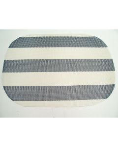 Table Place Mats Striped Placemat PVC Dinner Heat Insulation 35x25cm 2Pk