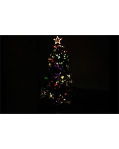 CHRISTMAS TREE XMAS FIBRE OPTIC LED GREEN 91CM HEIGHT BASE STAR