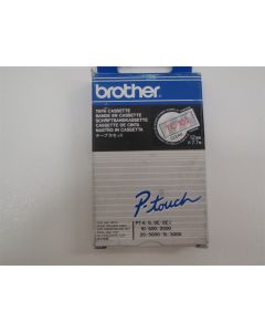 BROTHER TC-102 P-TOUCH GENUINE RED ON CLEAR 12MM X 7.7M TAPE CASSETTE NEW