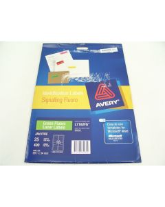 AVERY 35932 ID SIGNALLING FLUORO LASER PRINTABLE 400 LABELS L7162FG 99.1x34MM