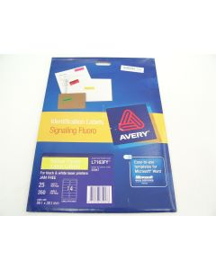 AVERY 35947 ID SIGNALLING FLUORO PRINTABLE LASER 400 LABELS 99.1x34MM L7163FY