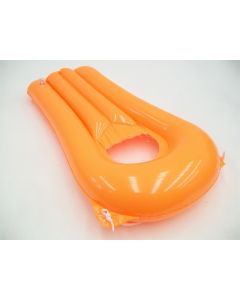 INFLATABLE POOL BED RAFT LOUNGER SWIMMING SWIM TOY FLOATING KIDS CHILDREN ORANGE