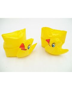 LEARN TO SWIM FLOATIES ARM BANDS SWIMMING POOL INFLATABLE YELLOW DUCK AID KIDS