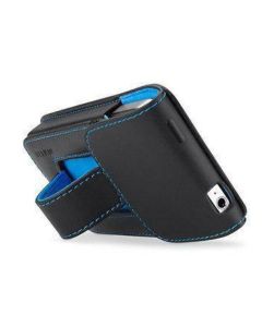BELKIN LEATHER CASE COVER IPHONE 4 KICK STAND HANDSFREE VIDEO BLACK KICKSTAND