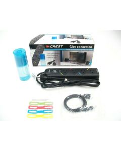 4 OUTLET POWER SURGE PROTECTOR POWERBOARD CREST STRIP LCD HD SCREEN CLEANER HDMI