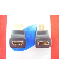 RIGHT ANGLED ANGLE HDMI 90 DEGREE ADAPTER MALE TO FEMALE PLUG ADAPTOR VIDEO 2PK