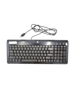 Logitech Y-BP62A Ultra Flat USB Keyboard Compact Dark Shine Black Wired Corded