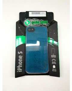 Gecko  Blue Flexible Case Cover iPhone 5 5S 5SE Screen Protector Guard Fitted