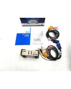USB KVMP SWITCH AUDIO KVM DESKTOP 2 PORT HUB CS-1732A ATEN CABLES INCLUDED