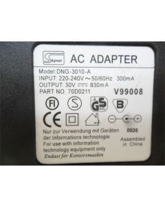 SKYNET DNG-3010-A 30V 830MA 0.83A AC POWER ADAPTER