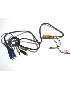 KVM VGA CABLE USB AUDIO LEAD 15 PIN MALE MALE-MALE MOUSE KEYBOARD MONITOR