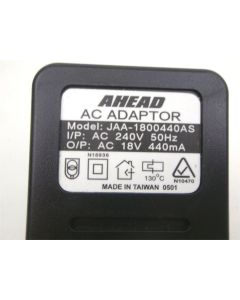 AHEAD JAA-1800440AS 18V 440MA 0.44A AU GENUINE AC POWER ADAPTER SUPPLY