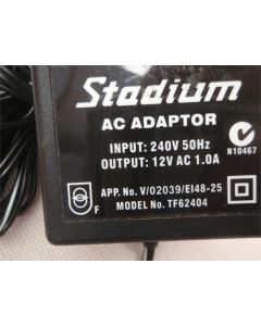 STADIUM TF62404 12V AC 1.0A 1A AC ADAPTOR POWER SUPPLY ADAPTER AU PLUG