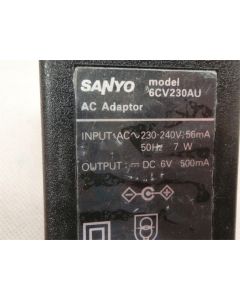 SANYO 6CV230AU 6V DC 500MA 0.5A GENUINE POWER ADAPTER SUPPLY CHARGER