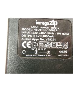 IOMEGA 48DTR-5-1000EP ZIP 5V 1000MA GENUINE AC POWER ADAPTER SUPPLY