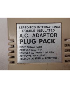 LEPTONICS 16V 1.5A AC ADAPTOR Power Pack Adapter Supply AU PLUG
