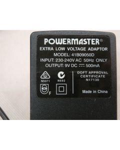 POWERMASTER 41B09050D 9V DC 500mA 0.5A ADAPTOR POWER SUPPLY ADAPTER AU PLUG