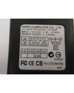 DEER COMPUTER AD1505F 5V 2A AC Power Pack Adapter Supply AU PLUG Genuine