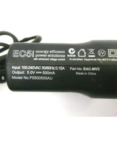 EC5 F0500500AU EAC-MV3 5.0V 500MA AU GENUINE AC POWER ADAPTER SUPPLY