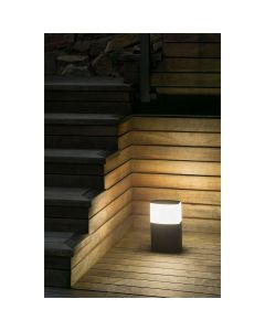 OUTDOOR POST LAMP LIGHT IP44 E27 ALUMINIUM GREY DESIGNER WARM WHITE FARO 74441