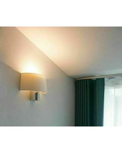 WHITE WALL LAMP CHROME DESIGNER E27 LIGHT FARO 29940 HOTEL MODERN TIME BEDROOM