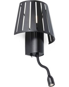 WALL LAMP READING BEDROOM BLACK DESIGNER METAL E27 LED LIGHT FARO MIX 29963 