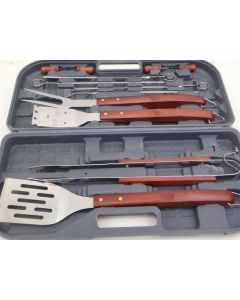 BBQ Set 12 Piece Stainless Steel Barbecue Outdoor Cooking Corn Tongs Skewers