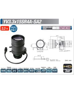 Fujinon CS-Mount 15-50mm Varifocal Camera Lens HD F1.5 Designed in Japan 3MP D/N