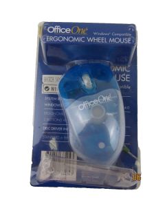 OFFICE ONE MOUSE MICE WIRED PS2 PS/2 BLUE Unique Design SCROLL WHEEL Retro