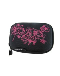 DIGITAL CAMERA CARRY CASE BAG POUCH COMPACT BLACK GREY TRAVEL Crest 10X6X2CM